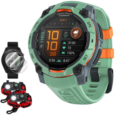 Garmin Instinct 3 45mm GPS Smartwatch, Neo Tropic w/Neo Tropic Band +Accessories Bundle