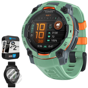 Garmin Instinct 3 45mm GPS Smartwatch, AMOLED + 2x Protector + 2 Yr Warranty Bundle