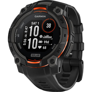 Garmin Instinct 3 45mm GPS Smartwatch, SOLAR, Black with Black Band +Accessories Bundle