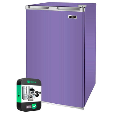 RCA IGLOO Mini Refrigerator 3.2 Cu Ft Fridge Purple with 3 Year Warranty