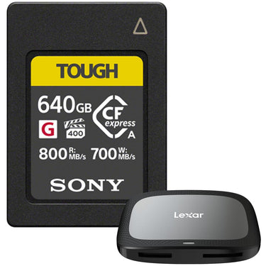 Sony CEA-G640T CFexpress Type A Memory Card, 640GB w/ Lexar CFexpress Reader
