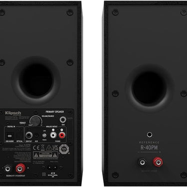 Klipsch Reference R-40PM 2-Way Active Wireless Bookshelf Speakers (Black, Pair)