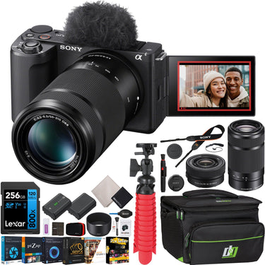 Sony ZV-E10 II Mirrorless Camera Black + 16-50mm & 55-210mm 2 Zoom Lens Kit Bundle
