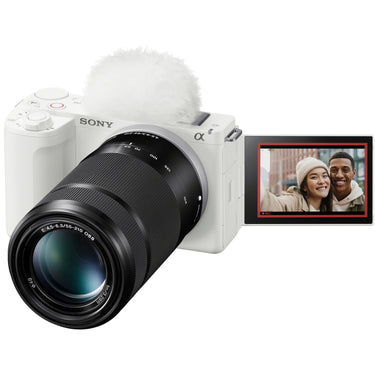 Sony ZV-E10 II Mirrorless Camera White + 55-210mm Lens Kit & Accessories Bundle