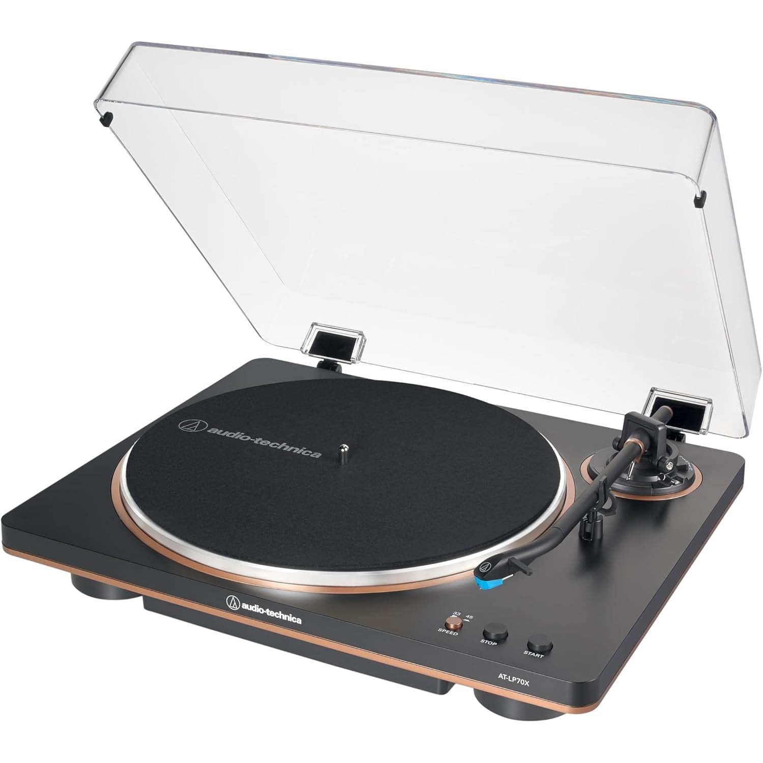 Audio-Technica AT-LP70X-BZ Fully Automatic Belt-Drive Turntable, Black/Bronze