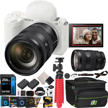 Sony ZV-E10 II Mirrorless Camera White + 16-55mm F2.8 G Lens Kit & Accessories Bundle