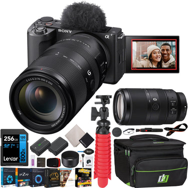 Sony ZV-E10 II Mirrorless Camera Black + 70-350mm G OSS Lens Kit & Accessories Bundle