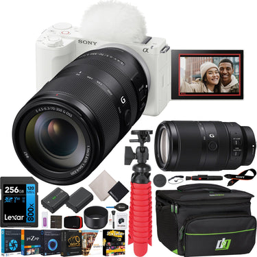 Sony ZV-E10 II Mirrorless Camera White + 70-350mm G OSS Lens Kit & Accessories Bundle