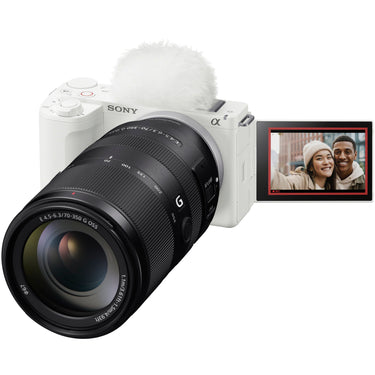 Sony ZV-E10 II Mirrorless Camera White + 70-350mm G OSS Lens Kit & Accessories Bundle