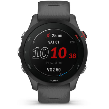 Garmin Forerunner 255 GPS Smartwatch Gray with Backpack & Heart Rate Strap XS-S
