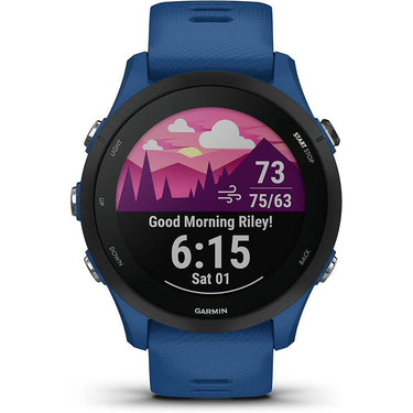 Garmin Forerunner 255 GPS Smartwatch Blue with Backpack & Heart Rate Strap M-XL