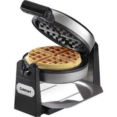 Cuisinart WAF-F10 Belgian Round Waffle-Iron Maker, Single, Black/Stainless (Refurbished)