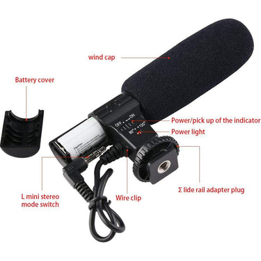 Deco Gear Universal Mini Condenser Shotgun Microphone - MCSM100BK - Open Box