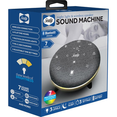 Sealy Bluetooth Sleep Speaker with Adjustable Mood Lighting - Gray Fabric - Open Box