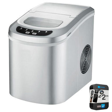 Frigidaire Compact Ice Maker - ICE102-SILVER + 2-Year Protection Pack