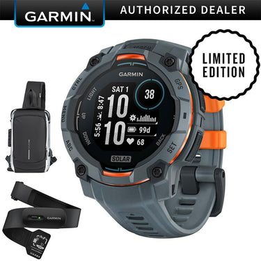 Garmin Instinct 3 45mm Outdoor GPS Smartwatch, SOLAR, Twilight w/ HRM 200 (XS-S) Bundle