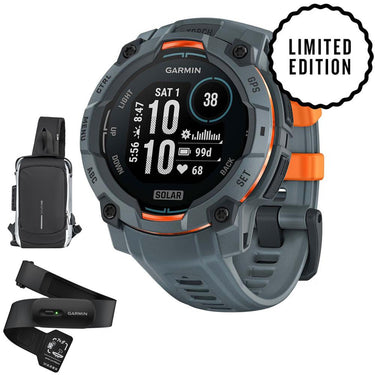 Garmin Instinct 3 45mm Outdoor GPS Smartwatch, SOLAR, Twilight w/ HRM 200 (XS-S) Bundle