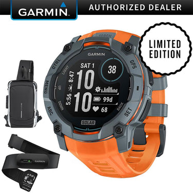 Garmin Instinct 3 50mm Outdoor GPS Smartwatch, SOLAR, Twilight w/ HRM 200 (XS-S) Bundle