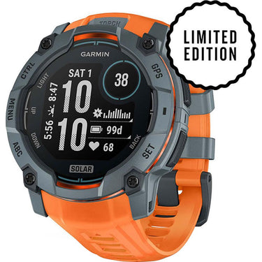 Garmin Instinct 3 50mm Outdoor GPS Smartwatch, SOLAR, Twilight w/ HRM 200 (M-XL) Bundle