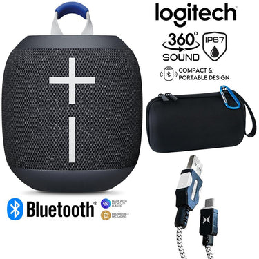 Logitech Core Wonderboom 4 Portable Waterproof Bluetooth Speaker w/ Accessories Bundle