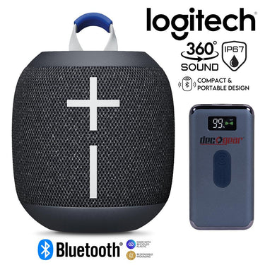 Logitech Core Wonderboom 4 Portable Waterproof Bluetooth Speaker w/ Accessories Bundle