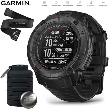 Garmin Instinct 2X Solar GPS Smartwatch Black + Bottle & Heart Rate Strap M-XL