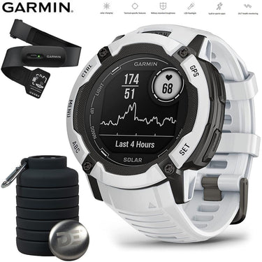 Garmin Instinct 2X Solar Smartwatch Whitestone + Bottle & Heart Rate Strap M-XL