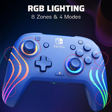 PDP Afterglow Wave Wireless Pro Controller with Full Motion for Nintendo Switch