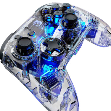 PDP Afterglow LED Wireless Deluxe Transparent Gaming Controller for Nintendo Switch