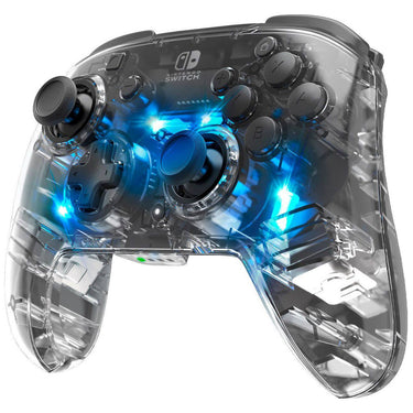 PDP Afterglow LED Wireless Deluxe Transparent Gaming Controller for Nintendo Switch