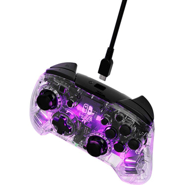 PDP Afterglow LED Wireless Deluxe Transparent Gaming Controller for Nintendo Switch