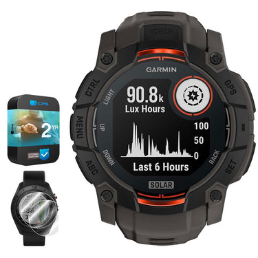 Garmin Instinct 3 50 mm GPS Smartwatch Solar with 2x Protector + 2 Yr Warranty