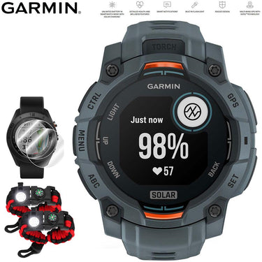 Garmin Instinct 3 45 mm GPS Smartwatch SOLAR Twilight with Accessories Bundle