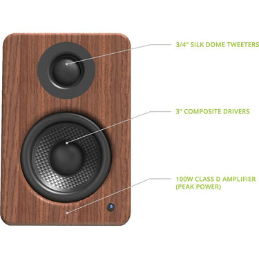 Kanto YU2WALNUT Powered Desktop Speakers Walnut/Noyer - Open Box