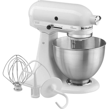 KitchenAid Classic Series 4.5 Quart Tilt-Head Stand Mixer, White (K45SS) - Open Box