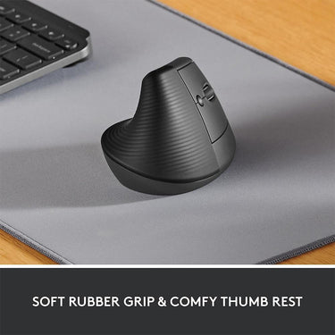 Logitech Core Ergo Series LIFT Vertical Ergonomic Wireless Mouse with Wrist Pads