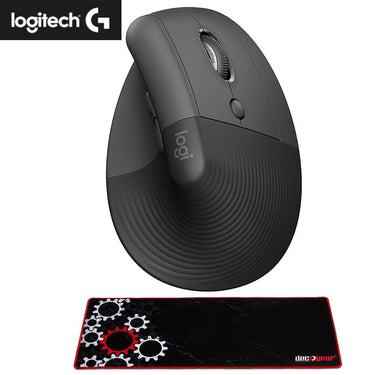 Logitech Core Ergo Series LIFT Vertical Ergonomic Wireless Mouse + Mouse Pad