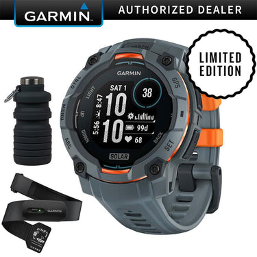 Garmin Instinct 3 45mm Outdoor GPS Smartwatch, SOLAR, Twilight w/ HRM 200 (XS-S) Bundle