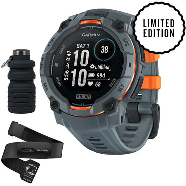 Garmin Instinct 3 45mm Outdoor GPS Smartwatch, SOLAR, Twilight w/ HRM 200 (XS-S) Bundle