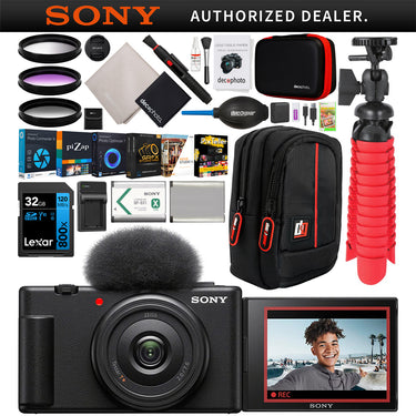 Sony ZV-1F Vlog Camera with 4K Video for Content Creators and Vloggers Black Bundle