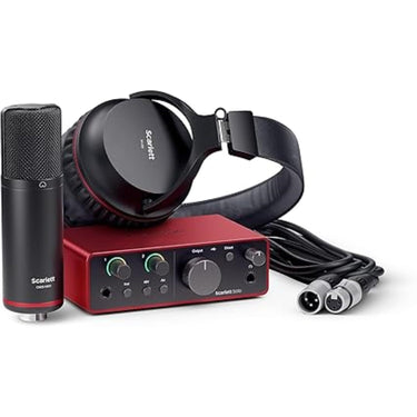 Focusrite Scarlett Solo Studio 4th Gen Audio Interface Bundle with Mic, Headphones
