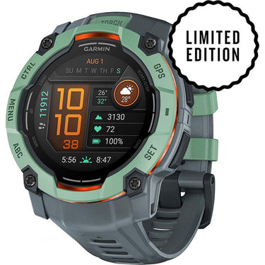Garmin Instinct 3 50mm Outdoor GPS Smartwatch, AMOLED w/ HRM 200 (M-XL) Bundle
