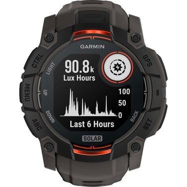 Garmin Instinct 3 50mm Outdoor GPS Smartwatch, SOLAR, Black w/ HRM 200 (XS-S) Bundle