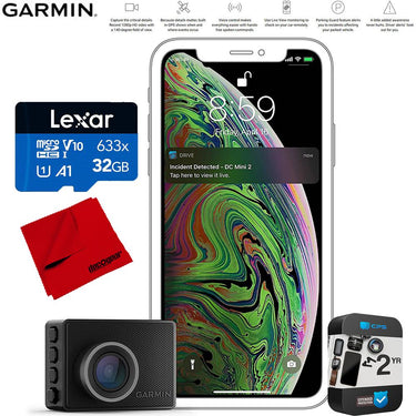 Garmin Dash Cam 47 with Voice Control & HD Video + Card & 2 Year Warranty Bundle