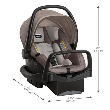 Evenflo Pivot Modular Travel System LiteMax Infant Car Seat w/ Anti-Rebound Bar (Tan)