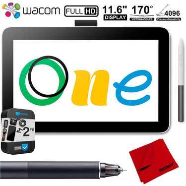 Wacom One 12 Drawing Tablet 11.6" Graphics Tablet with Pen + Warranty Bundle