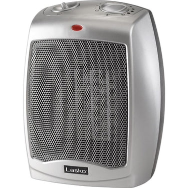 Lasko Ceramic Heater with Adjustable Thermostat in Silver 2 Pack
