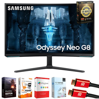 Samsung 32" Odyssey Neo G8 4K 240Hz, Curved Gaming Monitor + 26 Months Protection Bundle