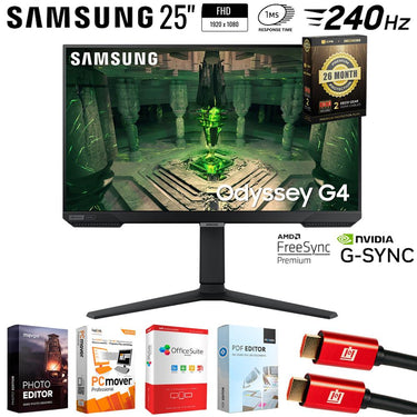 Samsung 25" Odyssey G4 Series FHD IPS 240Hz Gaming Monitor + 26 Months Protection Bundle