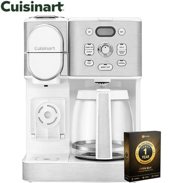 Cuisinart 2-IN-1 Combo Brewer Coffee Maker White Open Box with 1 Year Warranty